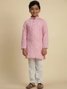 Pro-Ethic STYLE DEVELOPER Boys Geometric Woven Design Pure Cotton Kurta With Pyjama
