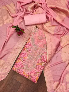 Maroosh Floral Embroidered Sequinned Organza Unstitched Dress Material