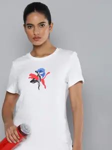 Puma Women GRAPHICS BLOSSOM DAY Printed Pure Cotton T-shirt