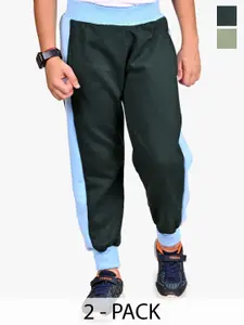 BAESD Boys Pack Of 2 colourblocked Mid-Rise Joggers Regular Fit Track Pants
