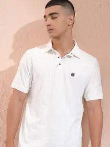 HIGHLANDER Men Self Design Polo Collar T-shirt