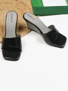 DressBerry Women Solid Open Back Wedge Sandals