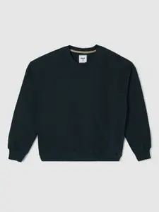 max Boys Solid Pullover Ribbed Sweatshirt