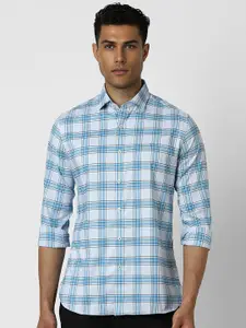 Van Heusen Sport Men Cotton Slim Fit Tartan Checks Casual Shirt