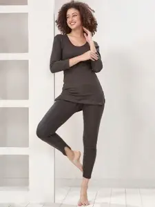 INFERNO Women Polycotton Thermal Top and Pant Set with Fleeced linning