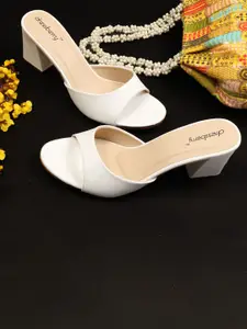 DressBerry Women PU Block Heel Sandals