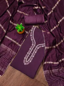 Maroosh Floral Embroidered Beads and Stones Unstitched Dress Material