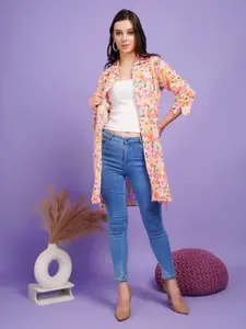 Boholyfe Floral Printed Longline Shrug