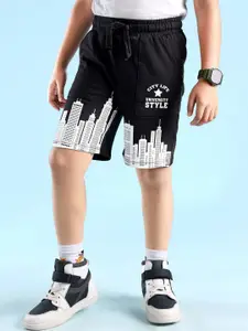 Honeyhap Pack of 2 Boys Graphic Printed Regular Fit Shorts