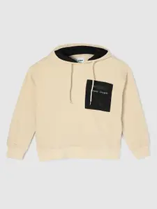 max Boys Solid Hooded Pullover Ribbed Sweatshirt