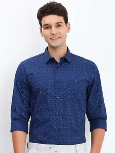 Allen Solly Men Spread Collar Micro Ditsy Printed Cotton Slim Fit Formal Shirt