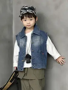 StyleCast x Revolte Boys Outdoor Solid Open Front Denim Jacket