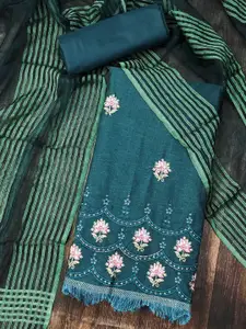 Ishin Ethnic Motifs Embroidered Sequinned Pure Cotton Unstitched Dress Material