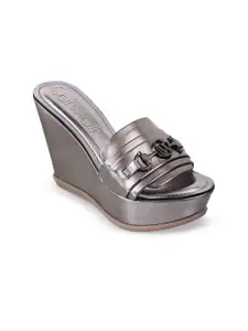 Catwalk Women Solids Western - Embellished Wedge Open Back Heels