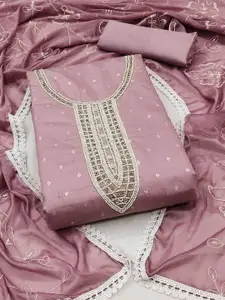 Ishin Ethnic Motifs Embroidered Beads and Stones Unstitched Dress Material