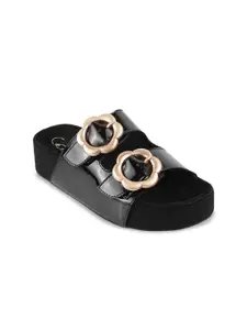 Catwalk Embellished Flatform with Buckles