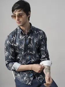 TRYBUY.IN Men Standard Spread Collar Abstract Printed Cotton Casual Shirt