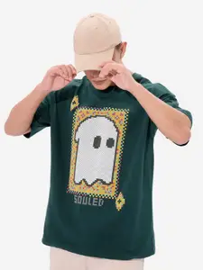 The Souled Store Men Graphic Printed Round Neck Cotton Oversized T-shirt