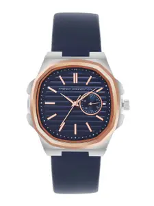 French Connection Men Classique Quadro Dial & Leather Straps Analogue Watch-FCB1UL-U