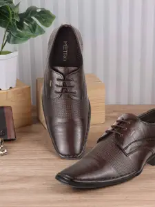 Metro Men Textured Leather Formal Derbys