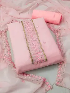 Ishin Ethnic Motifs Embroidered Sequinned Silk Georgette Unstitched Dress Material