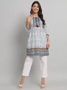 Anouk Ethnic Motifs Printed Pure Cotton Empire Short Kurti