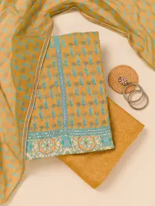 Koskii Ethnic Motifs Printed Sequinned Unstitched Dress Material