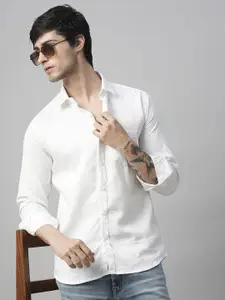 TRYBUY.IN Men Standard Spread Collar Solid Casual Shirt