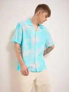 THE BEAR HOUSE Men Cuban Collar Ombre Printed Casual Shirt