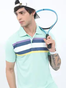 HIGHLANDER Men Striped Polo Collar T-shirt
