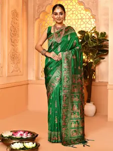 elora Woven Design Zari Baluchari Saree
