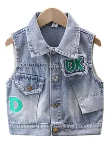 StyleCast x Revolte Boys Outdoor Open Front Denim Jacket With Patchwork
