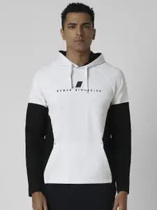 Van Heusen Flex Men Printed Hooded Sweatshirt