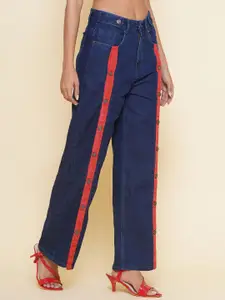 BAESD Women Solid Straight Fit High-Rise Jeans