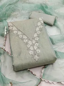 Ishin Ethnic Motifs Embroidered Beads and Stones Unstitched Dress Material