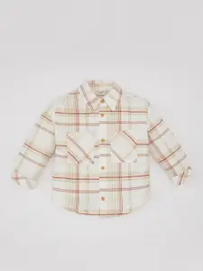 DeFacto Boys Spread Collar Tartan Checked Cotton Casual Shirt