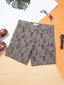 Purple United Kids Boys Conversational Printed Mid-Rise Shorts