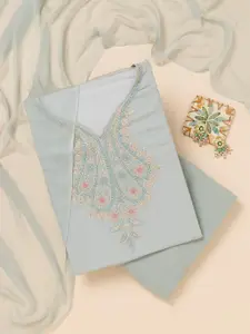 Koskii Ethnic Motifs Embroidered Thread Work & Sequinned Dress Material