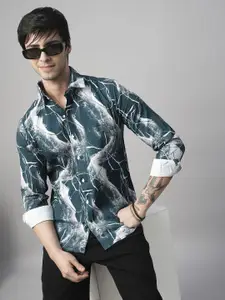 TRYBUY.IN Men Standard Spread Collar Abstract Printed Cotton Casual Shirt