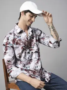 TRYBUY.IN Men Standard Spread Collar Abstract Printed Cotton Casual Shirt