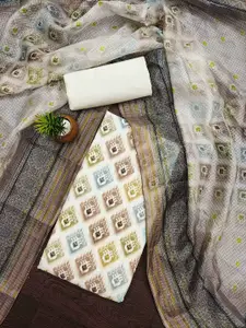Ishin Geometric Printed Pure Cotton Unstitched Dress Material