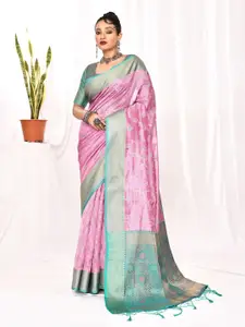elora Woven Design Floral Zari Banarasi Saree