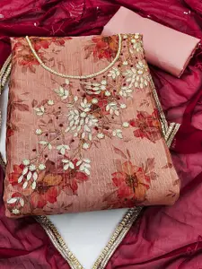 Ishin Beads and Stones Embroidered Unstitched Dress Material