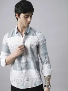 TRYBUY.IN Men Standard Spread Collar Abstract Printed Cotton Casual Shirt
