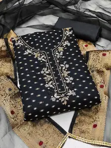 Ishin Geometric Woven Design Beads and Stones Detail Unstitched Dress Material