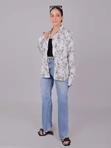 BLUEBIRD Women Classic Spread Collar Floral Printed Oversized Casual Shirt