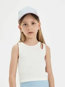 DeFacto Girls Solid Round Neck Cotton Top