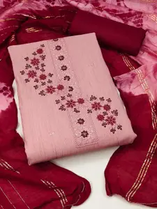 Ishin Floral Embroidered Zari Unstitched Dress Material