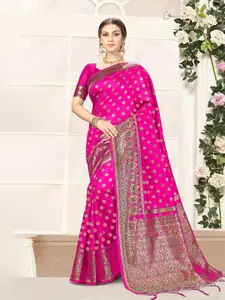Trendmalls Floral Zari Banarasi Saree