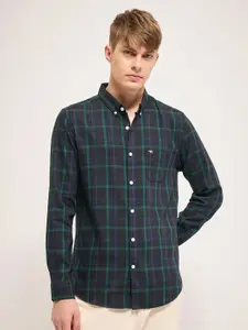 THE BEAR HOUSE Men Cotton Checked Slim Fit Casual Shirt